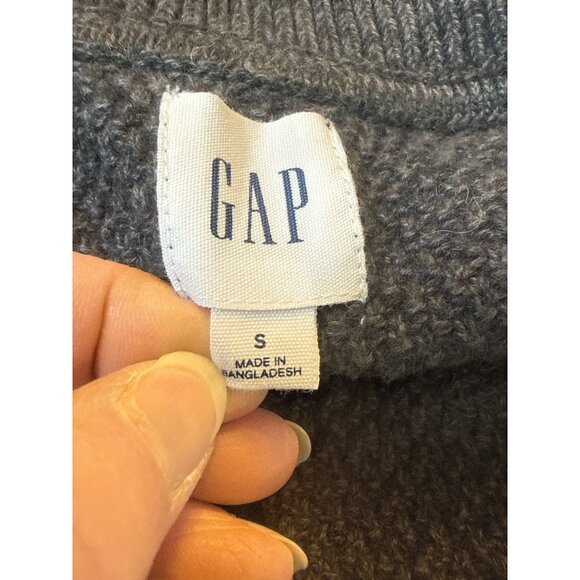 Gap Womens Gray Cable Knit Cardigan Sweater Size Small Winter 100% Cotton EUC - Picture 5 of 6